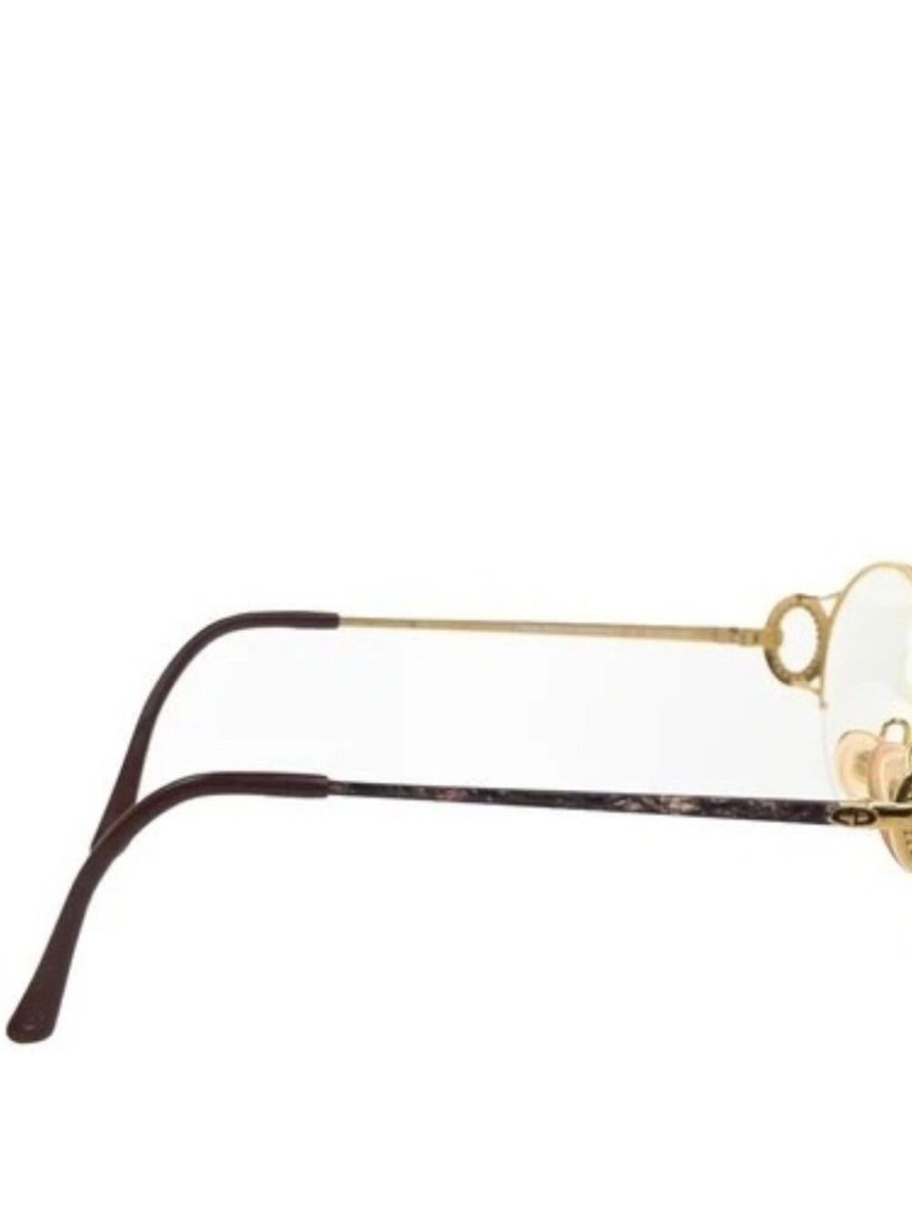 CHRISTIAN DIOR Logo Reading Glasses Eye Wear Metal Plastic Gold Red 09KP535 - Picture 5 of 14